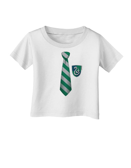 TooLoud Wizard Tie Green and Silver Infant T-Shirt-Infant T-Shirt-TooLoud-White-06-Months-Davson Sales