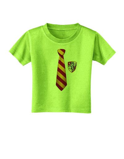 TooLoud Wizard Tie Red and Yellow Toddler T-Shirt-Toddler T-Shirt-TooLoud-Lime-Green-2T-Davson Sales