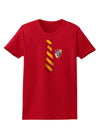 TooLoud Wizard Tie Red and Yellow Womens Dark T-Shirt-TooLoud-Red-X-Small-Davson Sales