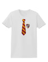 TooLoud Wizard Tie Red and Yellow Womens T-Shirt-Womens T-Shirt-TooLoud-White-X-Small-Davson Sales