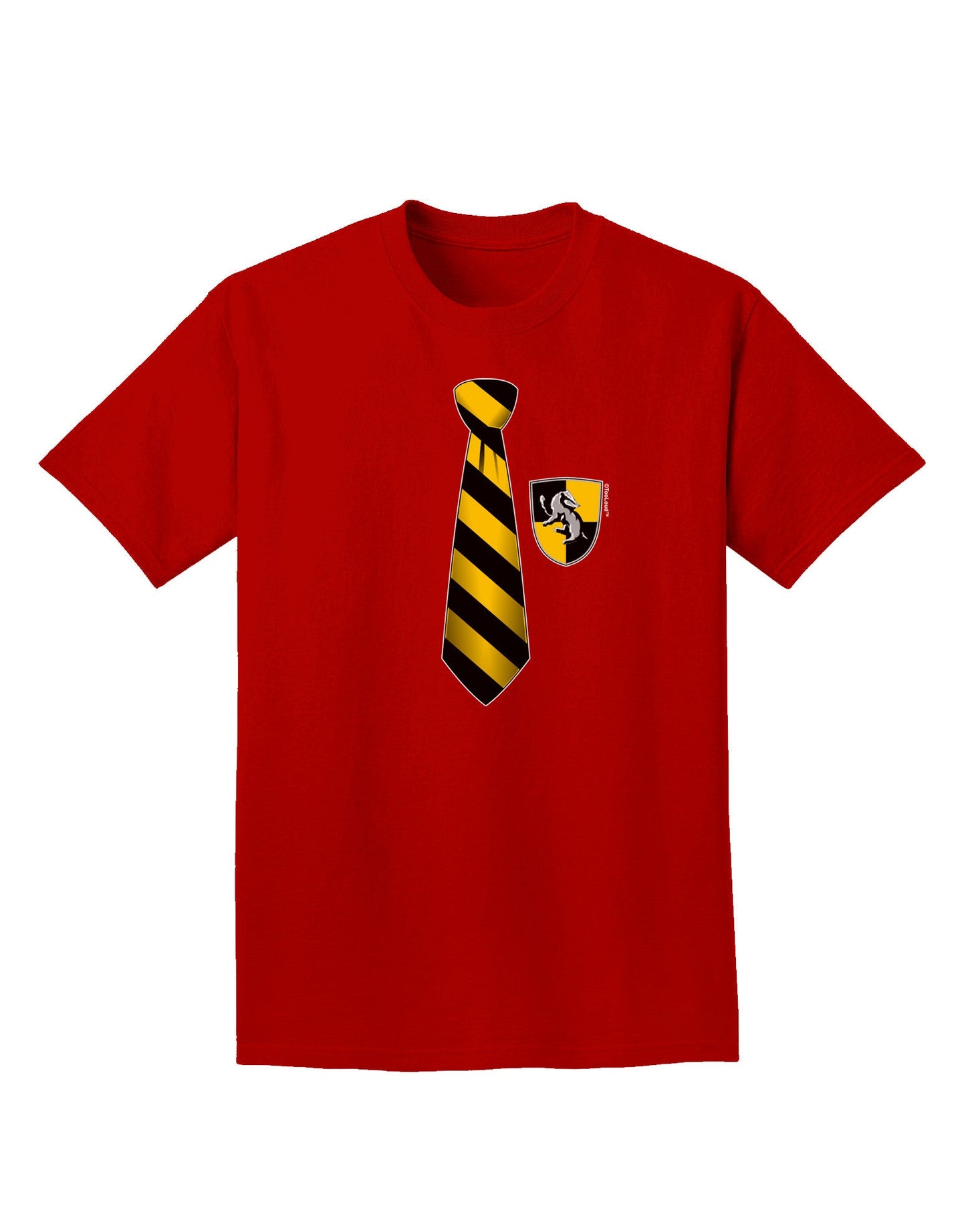 TooLoud Wizard Tie Yellow and Black Adult Dark T-Shirt-Mens T-Shirt-TooLoud-Red-Small-Davson Sales