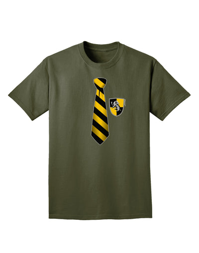 TooLoud Wizard Tie Yellow and Black Adult Dark T-Shirt-Mens T-Shirt-TooLoud-Military-Green-Small-Davson Sales