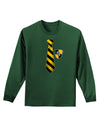 TooLoud Wizard Tie Yellow and Black Adult Long Sleeve Dark T-Shirt-TooLoud-Dark-Green-Small-Davson Sales