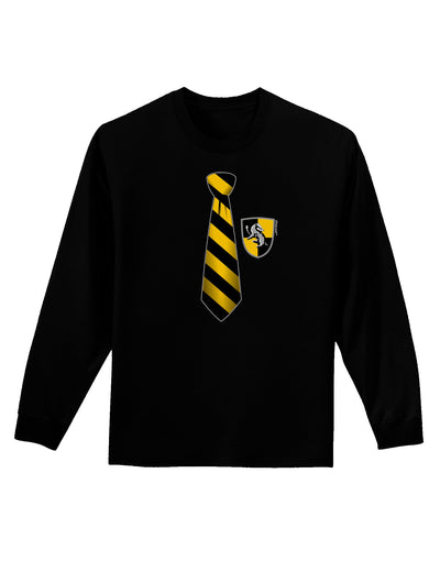 TooLoud Wizard Tie Yellow and Black Adult Long Sleeve Dark T-Shirt-TooLoud-Black-Small-Davson Sales