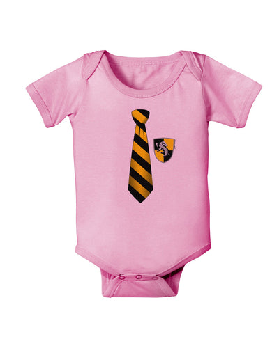 TooLoud Wizard Tie Yellow and Black Baby Romper Bodysuit-Baby Romper-TooLoud-Pink-06-Months-Davson Sales