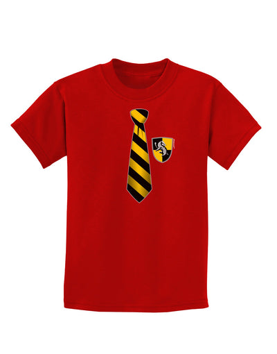 TooLoud Wizard Tie Yellow and Black Childrens Dark T-Shirt-Childrens T-Shirt-TooLoud-Red-X-Small-Davson Sales