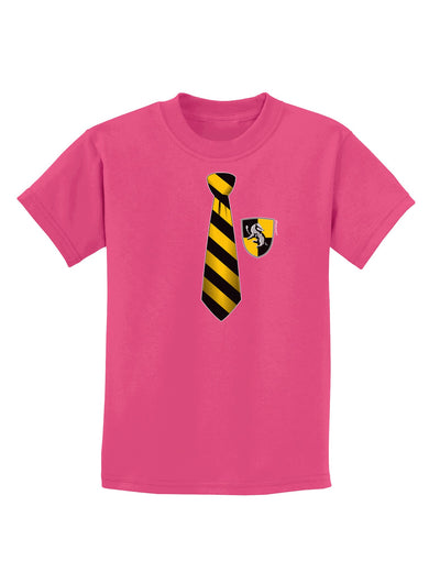 TooLoud Wizard Tie Yellow and Black Childrens Dark T-Shirt-Childrens T-Shirt-TooLoud-Sangria-X-Small-Davson Sales