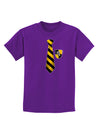 TooLoud Wizard Tie Yellow and Black Childrens Dark T-Shirt-Childrens T-Shirt-TooLoud-Purple-X-Small-Davson Sales