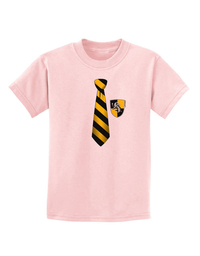 TooLoud Wizard Tie Yellow and Black Childrens T-Shirt-Childrens T-Shirt-TooLoud-PalePink-X-Small-Davson Sales