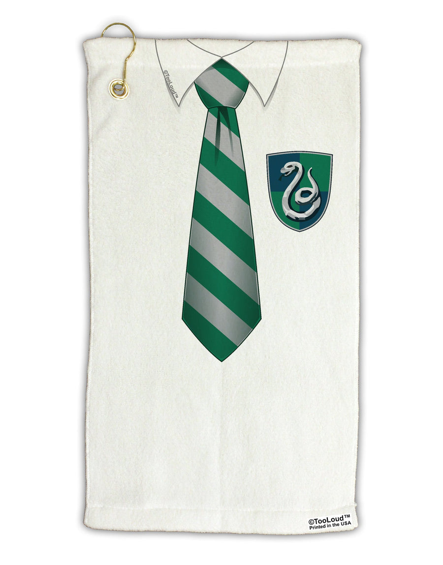 TooLoud Wizard Uniform Green and Silver Micro Terry Gromet Golf Towel 15 x 22 Inch All Over Print-Golf Towel-TooLoud-White-Davson Sales