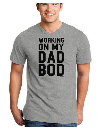 TooLoud Working On My Dad Bod Adult V-Neck T-shirt-Mens V-Neck T-Shirt-TooLoud-HeatherGray-Small-Davson Sales