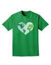 TooLoud World Globe Heart Adult Dark T-Shirt-Mens T-Shirt-TooLoud-Kelly-Green-Small-Davson Sales