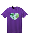 TooLoud World Globe Heart Adult Dark T-Shirt-Mens T-Shirt-TooLoud-Purple-Small-Davson Sales