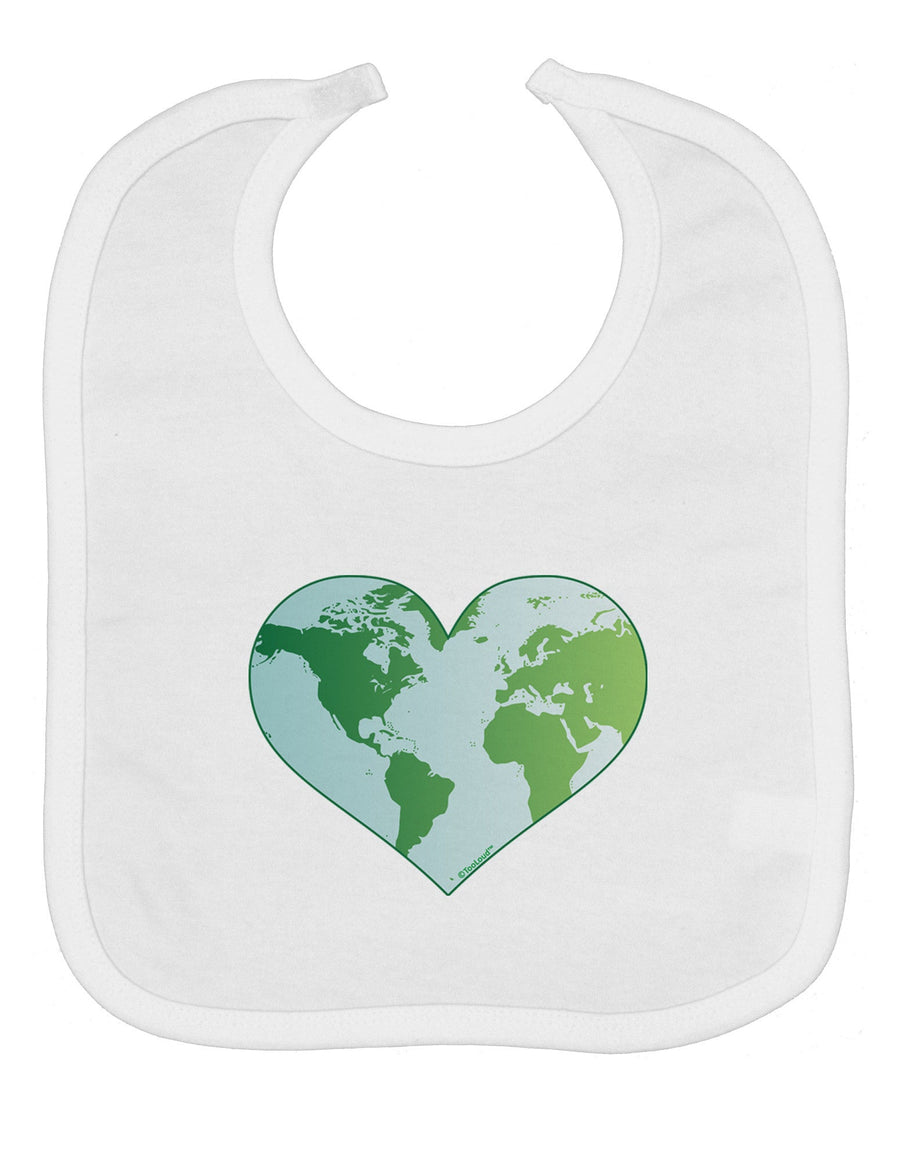 TooLoud World Globe Heart Baby Bib