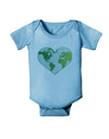 TooLoud World Globe Heart Baby Romper Bodysuit-Baby Romper-TooLoud-Light-Blue-06-Months-Davson Sales