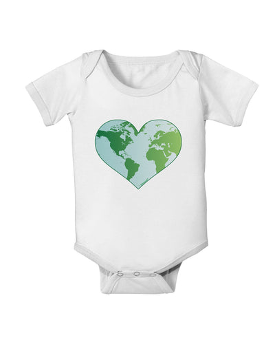 TooLoud World Globe Heart Baby Romper Bodysuit-Baby Romper-TooLoud-White-06-Months-Davson Sales