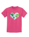 TooLoud World Globe Heart Childrens Dark T-Shirt-Childrens T-Shirt-TooLoud-Sangria-X-Small-Davson Sales