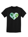 TooLoud World Globe Heart Childrens Dark T-Shirt-Childrens T-Shirt-TooLoud-Black-X-Small-Davson Sales