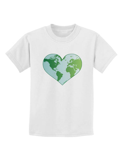 TooLoud World Globe Heart Childrens T-Shirt-Childrens T-Shirt-TooLoud-White-X-Small-Davson Sales