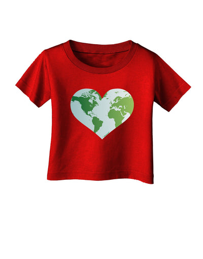 TooLoud World Globe Heart Infant T-Shirt Dark-Infant T-Shirt-TooLoud-Red-06-Months-Davson Sales