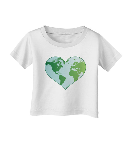 TooLoud World Globe Heart Infant T-Shirt-Infant T-Shirt-TooLoud-White-06-Months-Davson Sales