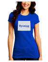 TooLoud Wyoming - United States Shape Juniors Crew Dark T-Shirt-T-Shirts Juniors Tops-TooLoud-Royal-Blue-Juniors Fitted Small-Davson Sales