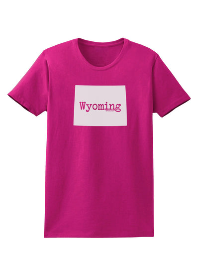 TooLoud Wyoming - United States Shape Womens Dark T-Shirt-TooLoud-Hot-Pink-Small-Davson Sales