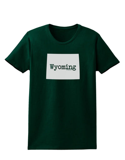 TooLoud Wyoming - United States Shape Womens Dark T-Shirt-TooLoud-Forest-Green-Small-Davson Sales