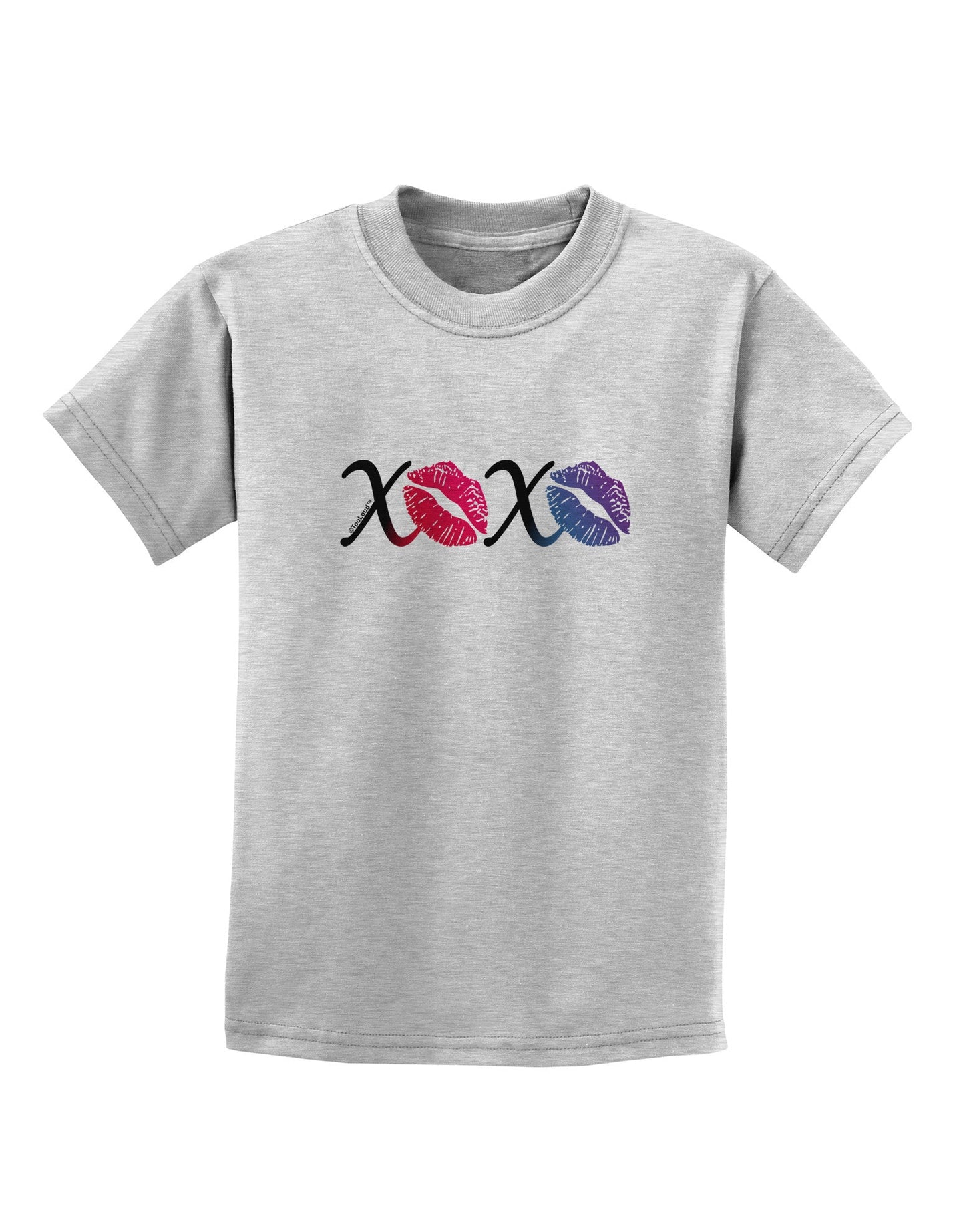TooLoud XOXO Kisses Childrens T-Shirt-Childrens T-Shirt-TooLoud-AshGray-X-Small-Davson Sales