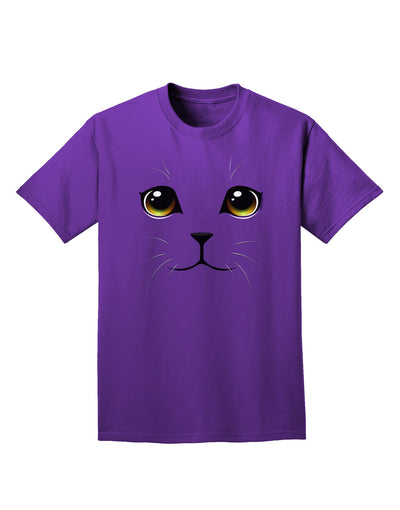 TooLoud Yellow Amber-Eyed Cute Cat Face Adult Dark T-Shirt-Mens T-Shirt-TooLoud-Purple-Small-Davson Sales