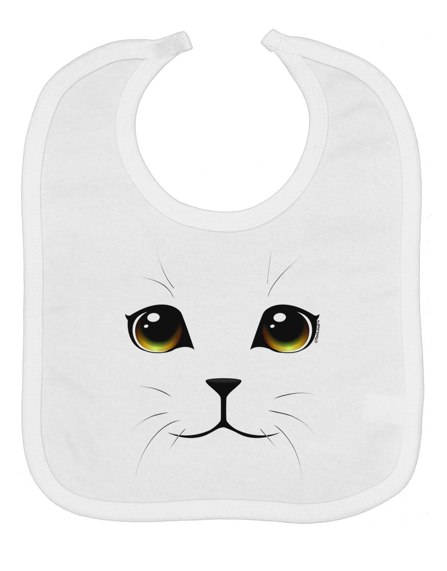 TooLoud Yellow Amber-Eyed Cute Cat Face Baby Bib