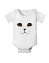 TooLoud Yellow Amber-Eyed Cute Cat Face Baby Romper Bodysuit-Baby Romper-TooLoud-White-06-Months-Davson Sales