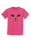 TooLoud Yellow Amber-Eyed Cute Cat Face Childrens Dark T-Shirt