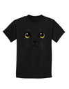 TooLoud Yellow Amber-Eyed Cute Cat Face Childrens Dark T-Shirt-Childrens T-Shirt-TooLoud-Black-X-Small-Davson Sales