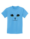TooLoud Yellow Amber-Eyed Cute Cat Face Childrens T-Shirt