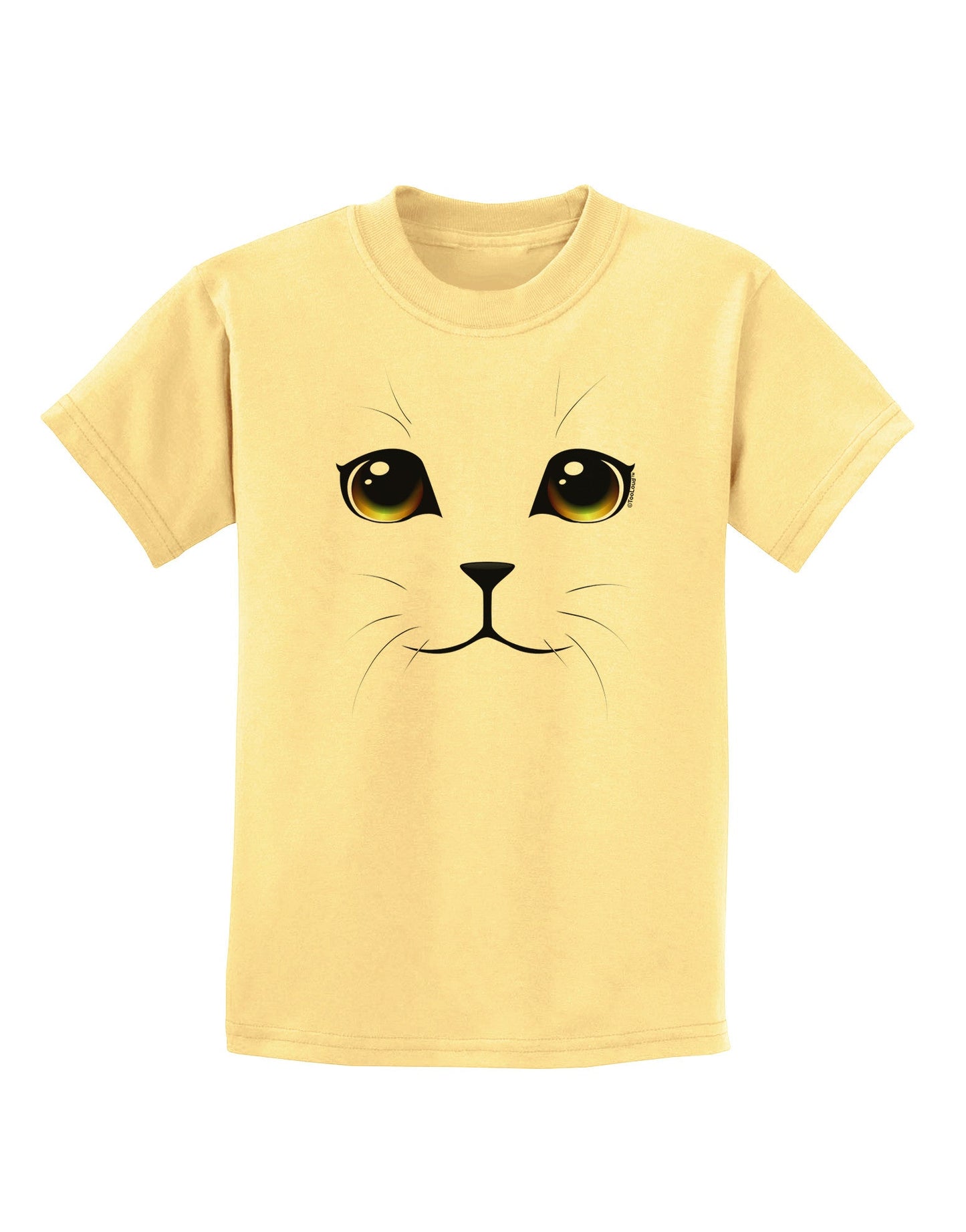 TooLoud Yellow Amber-Eyed Cute Cat Face Childrens T-Shirt-Childrens T-Shirt-TooLoud-Daffodil-Yellow-X-Small-Davson Sales