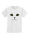 TooLoud Yellow Amber-Eyed Cute Cat Face Childrens T-Shirt-Childrens T-Shirt-TooLoud-White-X-Small-Davson Sales