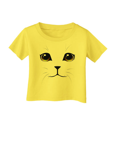 TooLoud Yellow Amber-Eyed Cute Cat Face Infant T-Shirt-Infant T-Shirt-TooLoud-Yellow-06-Months-Davson Sales