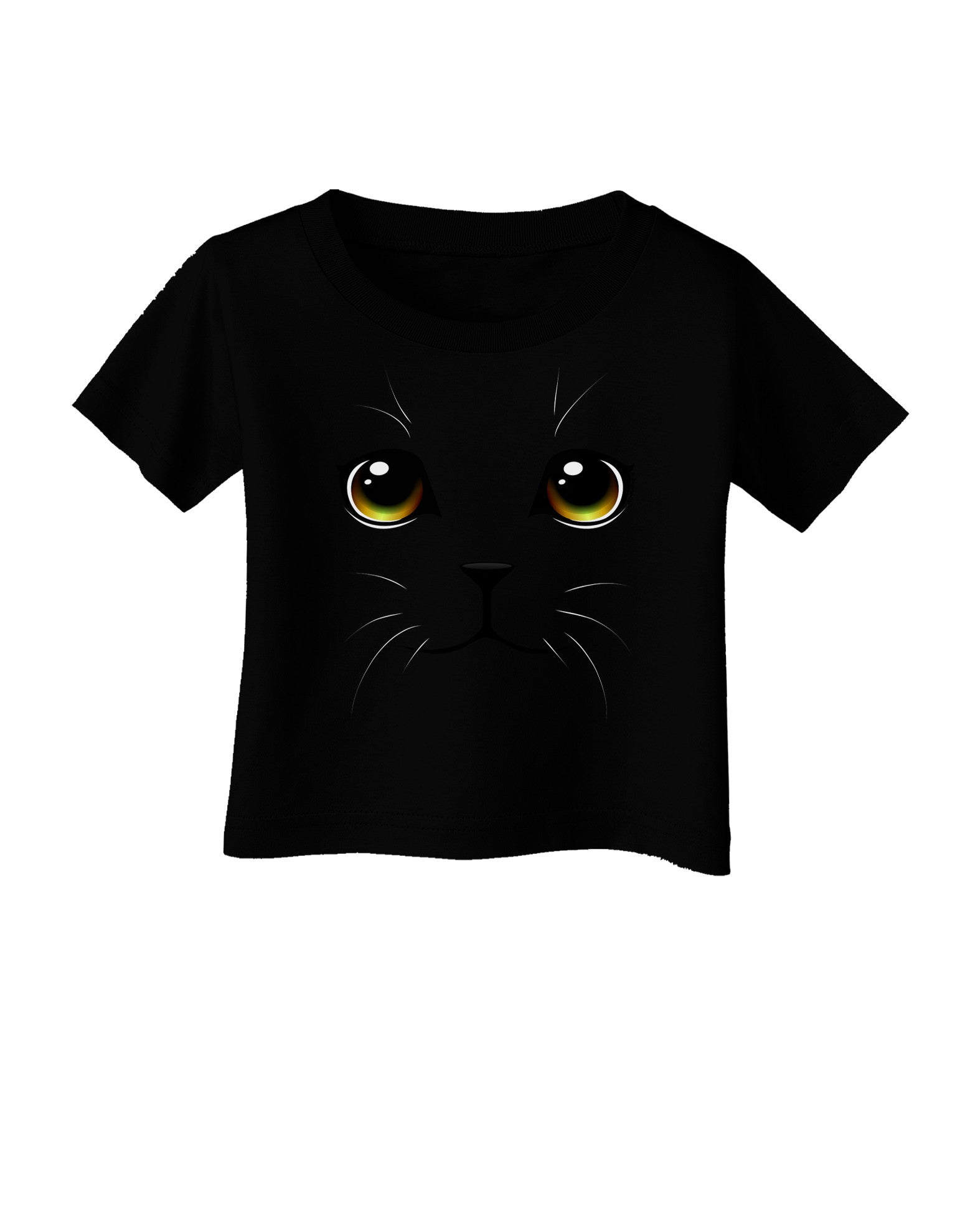 TooLoud Yellow Amber-Eyed Cute Cat Face Infant T-Shirt Dark-Infant T-Shirt-TooLoud-Black-06-Months-Davson Sales
