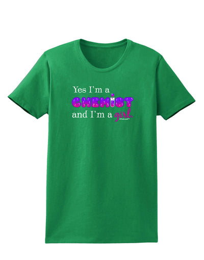 TooLoud Yes I am a Chemist Girl Womens Dark T-Shirt-TooLoud-Kelly-Green-X-Small-Davson Sales