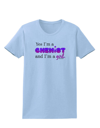 TooLoud Yes I am a Chemist Girl Womens T-Shirt-Womens T-Shirt-TooLoud-Light-Blue-X-Small-Davson Sales