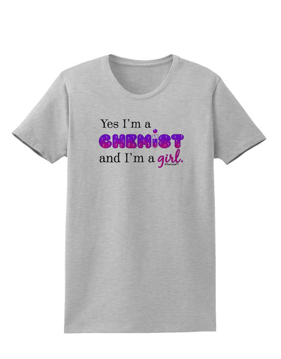 TooLoud Yes I am a Chemist Girl Womens T-Shirt-Womens T-Shirt-TooLoud-AshGray-X-Small-Davson Sales