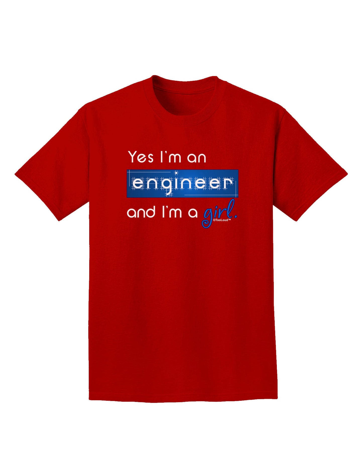 TooLoud Yes I am a Engineer Girl Adult Dark T-Shirt-Mens T-Shirt-TooLoud-Red-Small-Davson Sales