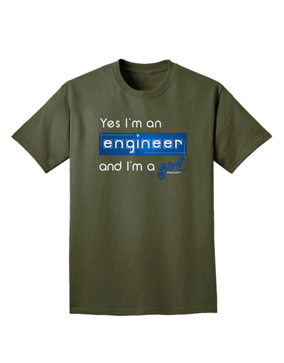 TooLoud Yes I am a Engineer Girl Adult Dark T-Shirt-Mens T-Shirt-TooLoud-Military-Green-Small-Davson Sales