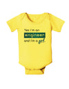 TooLoud Yes I am a Engineer Girl Baby Romper Bodysuit-Baby Romper-TooLoud-Yellow-06-Months-Davson Sales