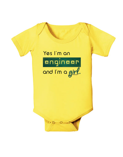 TooLoud Yes I am a Engineer Girl Baby Romper Bodysuit-Baby Romper-TooLoud-Yellow-06-Months-Davson Sales