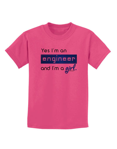 TooLoud Yes I am a Engineer Girl Childrens T-Shirt-Childrens T-Shirt-TooLoud-Sangria-X-Small-Davson Sales