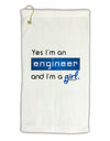 TooLoud Yes I am a Engineer Girl Micro Terry Gromet Golf Towel 11&#x22;x19-Golf Towel-TooLoud-White-Davson Sales