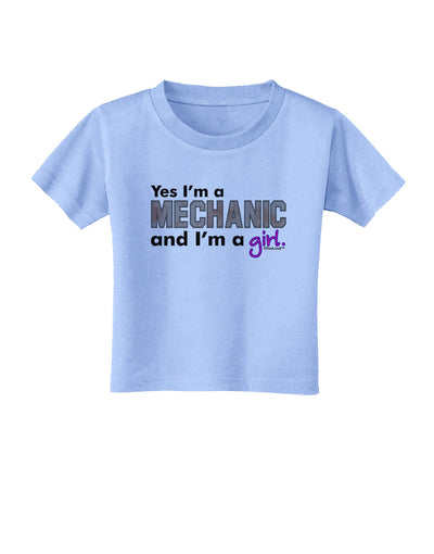 TooLoud Yes I am a Mechanic Girl Toddler T-Shirt-Toddler T-Shirt-TooLoud-Aquatic-Blue-2T-Davson Sales