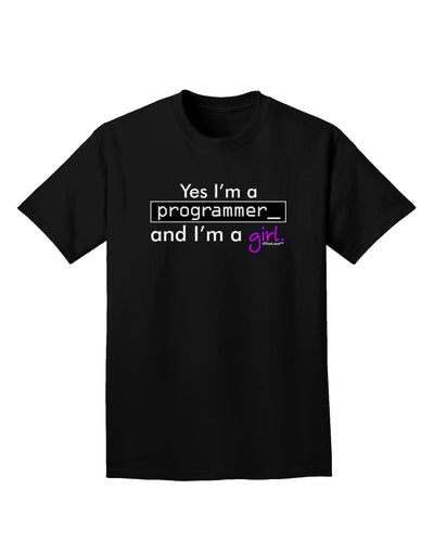 TooLoud Yes I am a Programmer Girl Adult Dark T-Shirt-Mens T-Shirt-TooLoud-Black-Small-Davson Sales